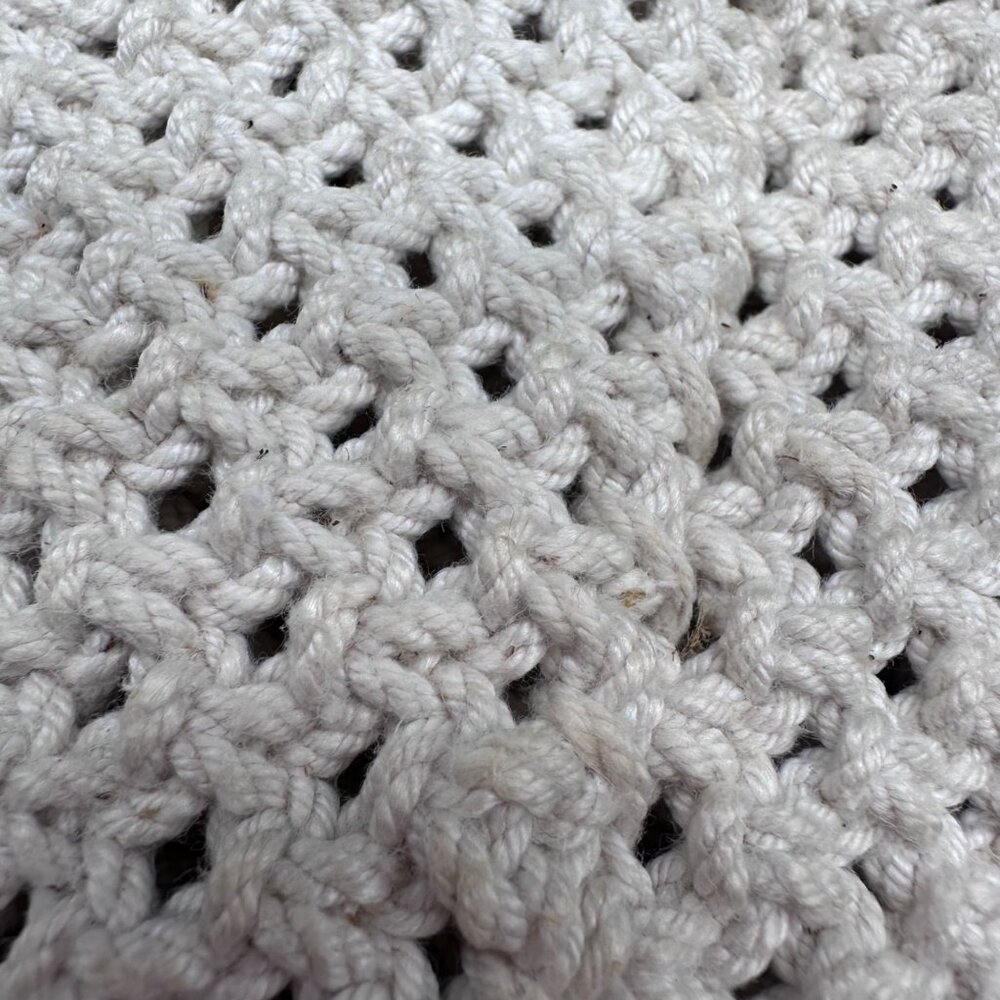 Vintage Purse Shoulder Bag Cream Off White Handmade Crocheted Boho Nautical - Picture 9 of 12